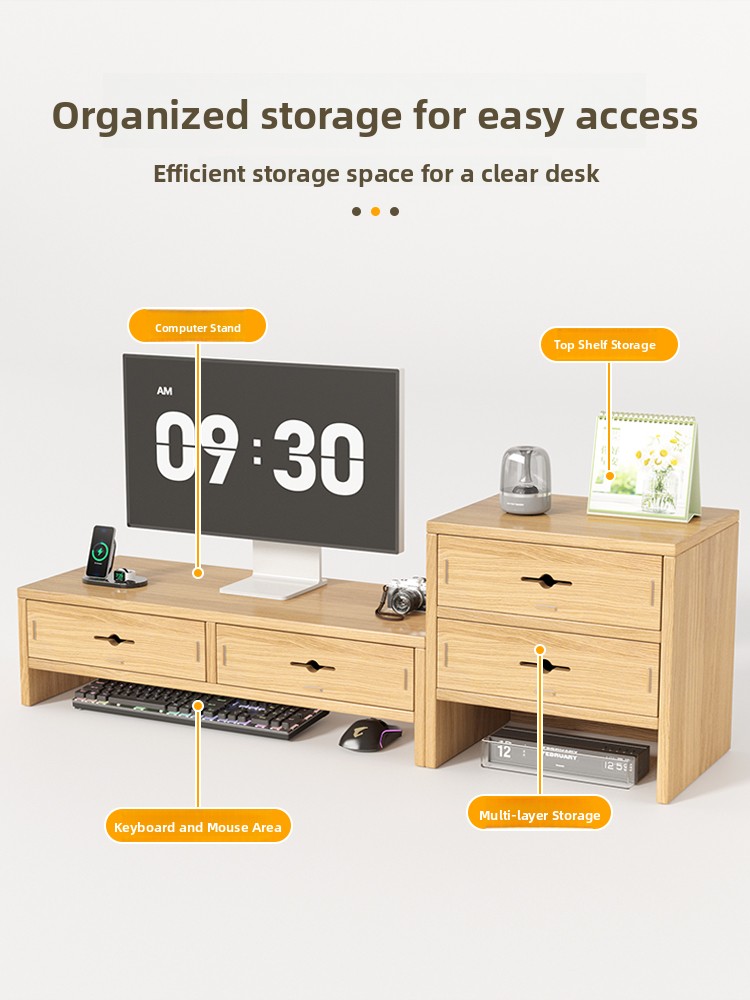 Desktop Computer Monitor Stand - Monitor Riser Wood のレビューと価格