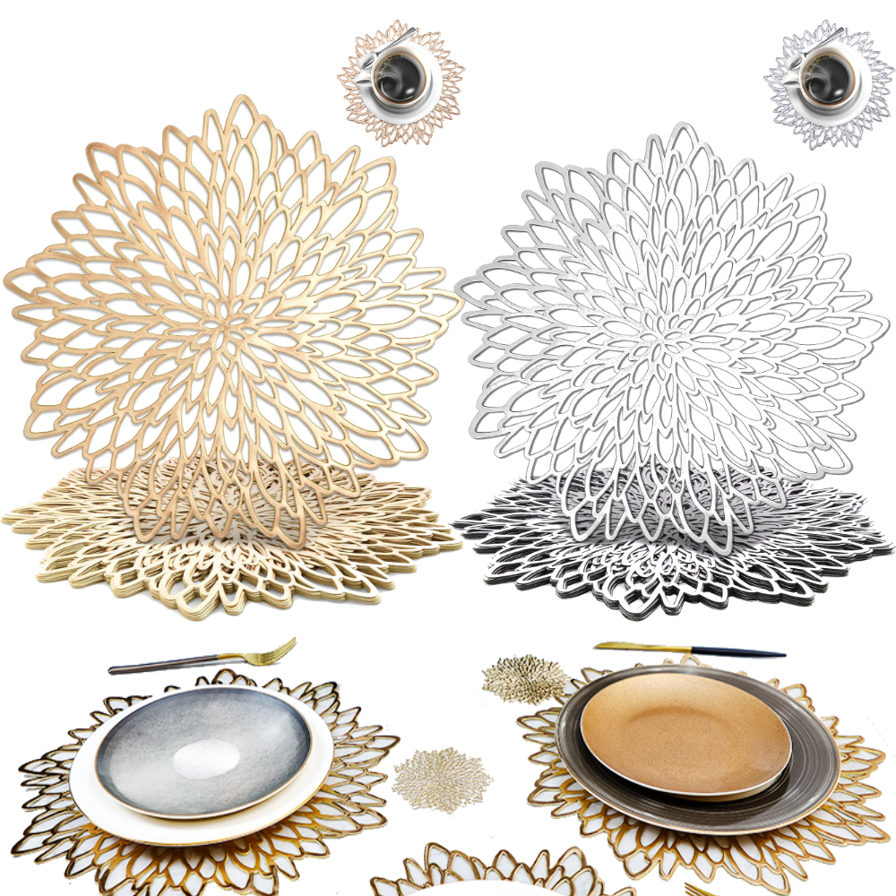 Set of 4 Metallic Placemats Se - Desk Setup Design のレビューと価格