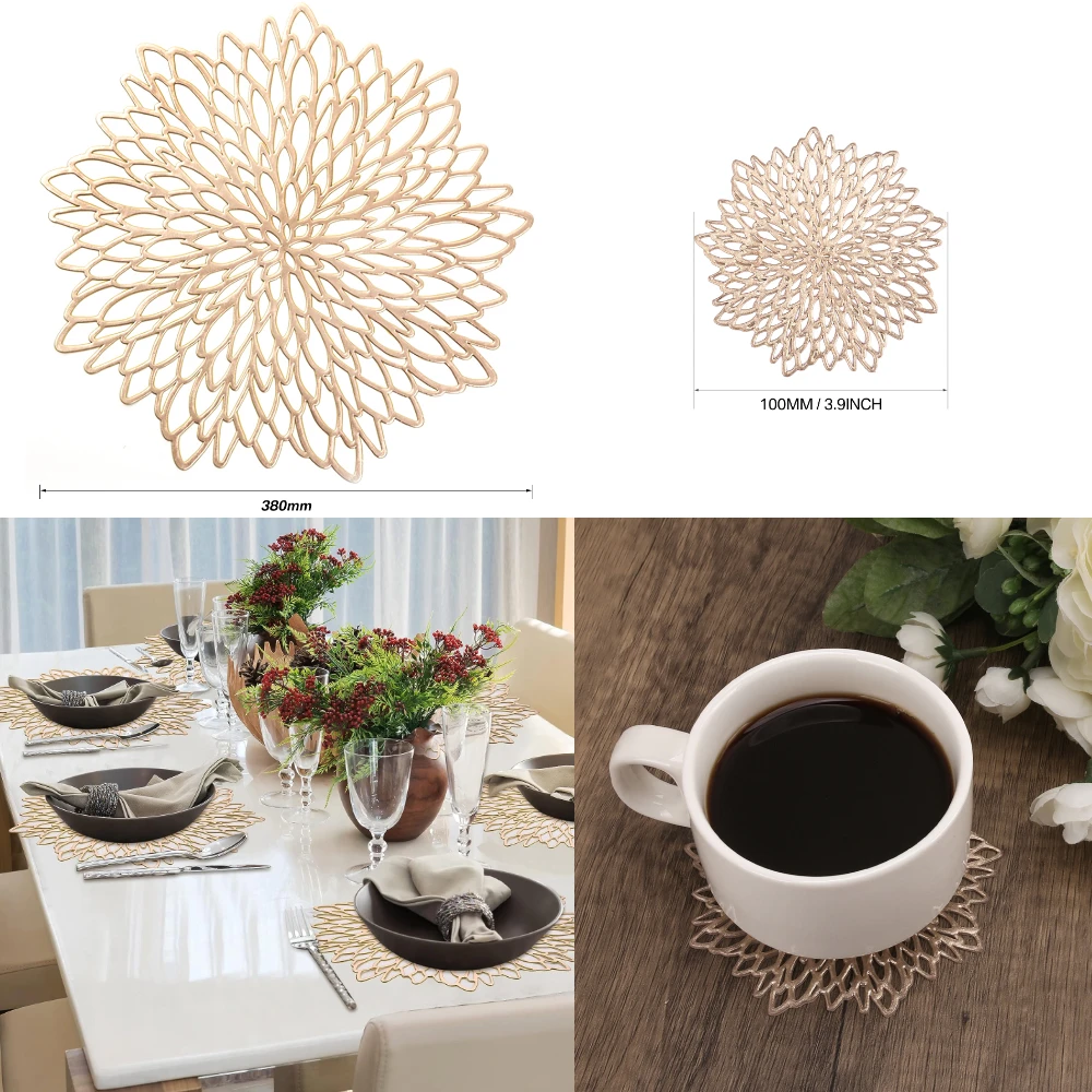 Set of 4 Metallic Placemats Se - Desk Setup Design のレビューと価格
