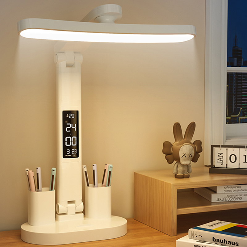 LED Clock Table Lamp USB Charg - Desk Setup Study のレビューと価格