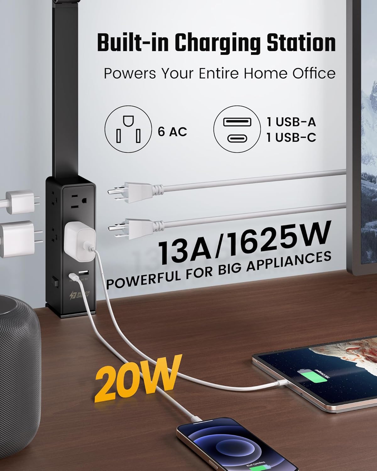 LED Desk Lamp with Power Strip - Led Desk Light Usb のレビューと価格