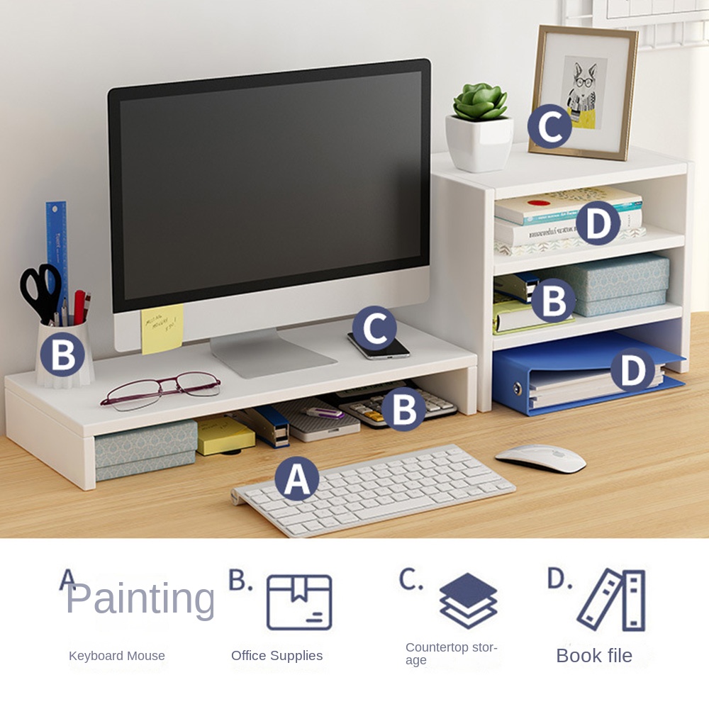 Stable Base Wood Desktop Compu - Monitor Riser Wood のレビューと価格