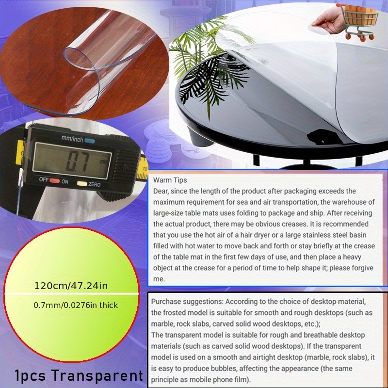 1pc 100/110/120cm Clear PVC Ro - Desk Setup Carpet のレビューと価格