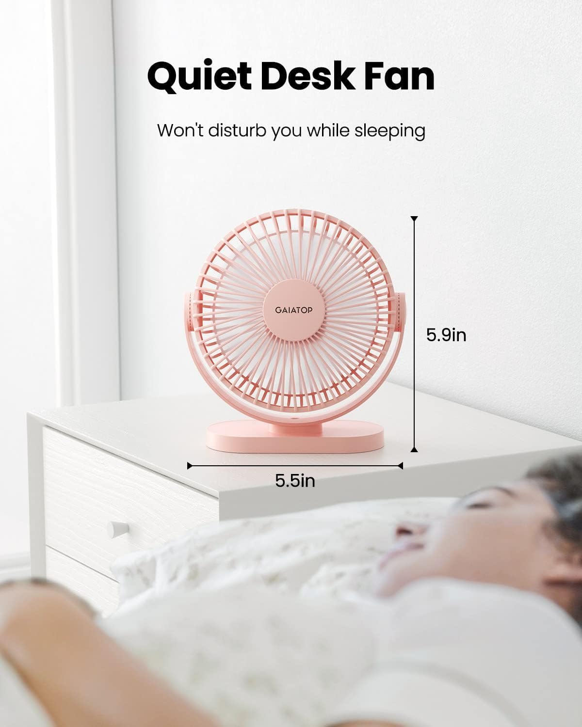 Gaiatop USB Desk Fan, 5.5 Inch - Fan Desk Small Usb のレビューと価格
