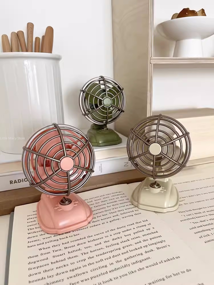 Retro Desktop Small Fan USB Ch - Fan Desk Small Usb のレビューと価格
