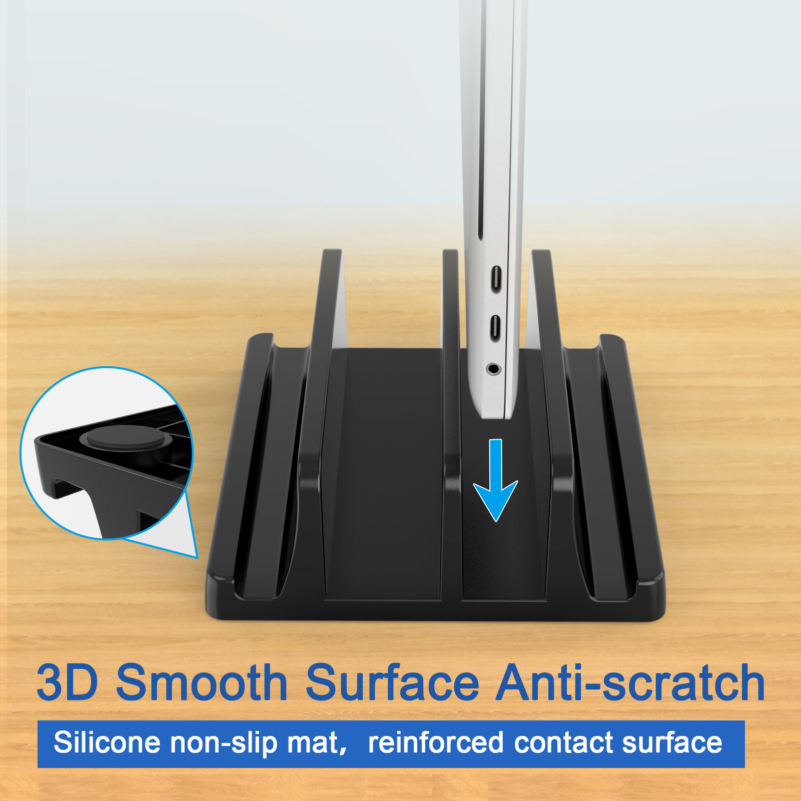 Vertical Laptop Stand, 3 Slots - Desk Setup Macbook のレビューと価格