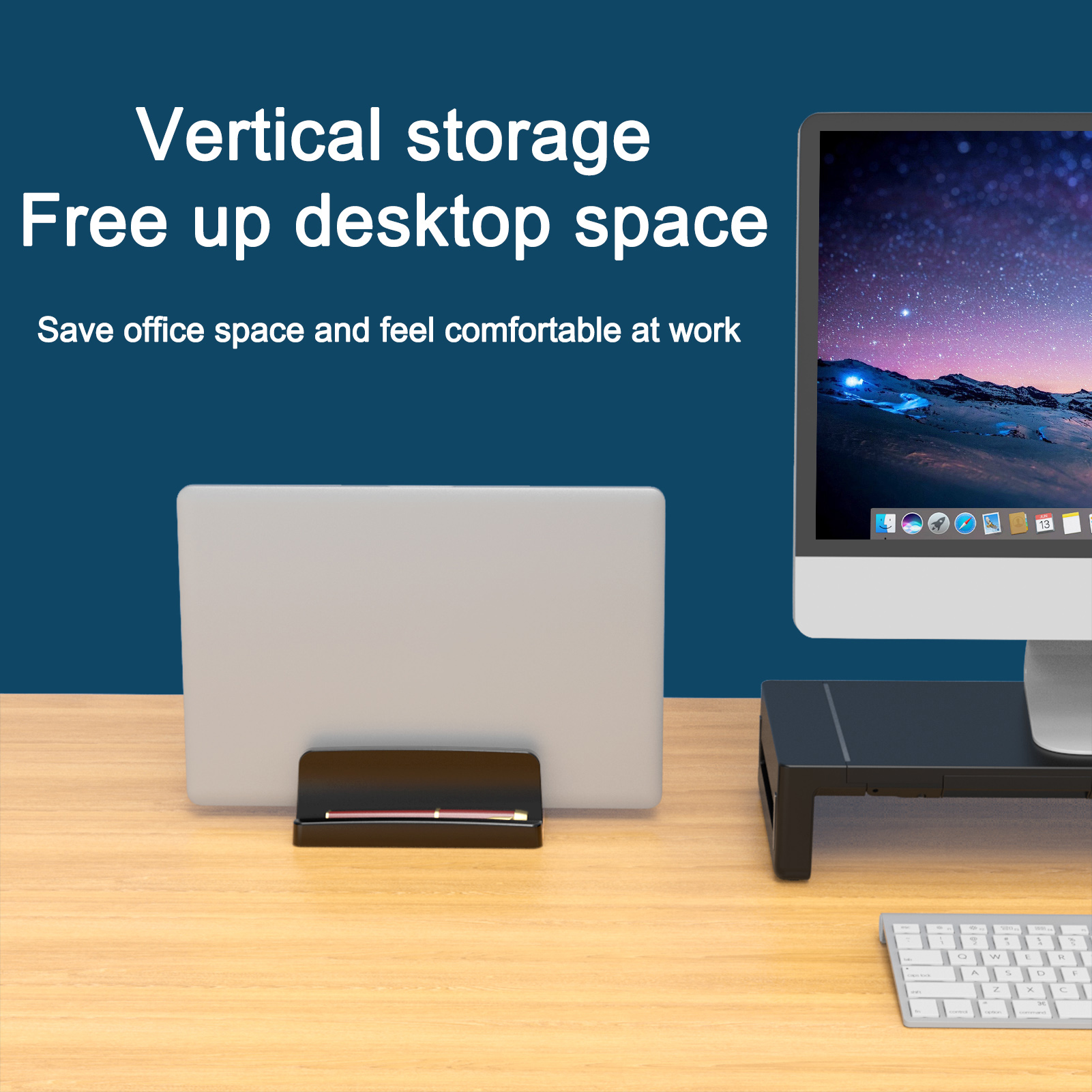 Vertical Laptop Stand, 3 Slots - Desk Setup Macbook のレビューと価格