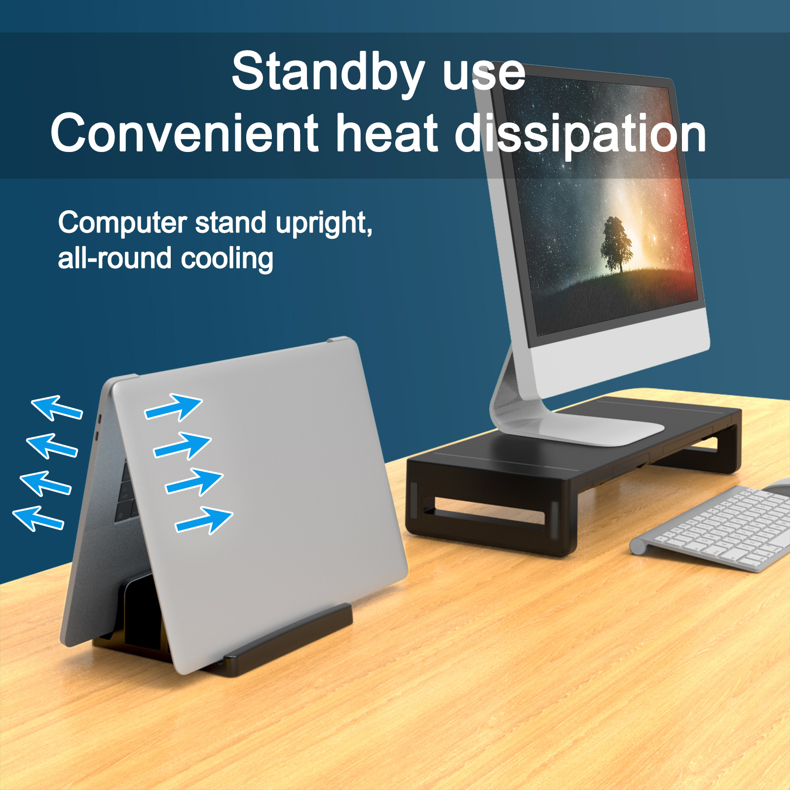 Vertical Laptop Stand, 3 Slots - Desk Setup Macbook のレビューと価格